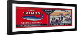 Sledge Salmon Can Label - San Francisco, CA-Lantern Press-Framed Art Print