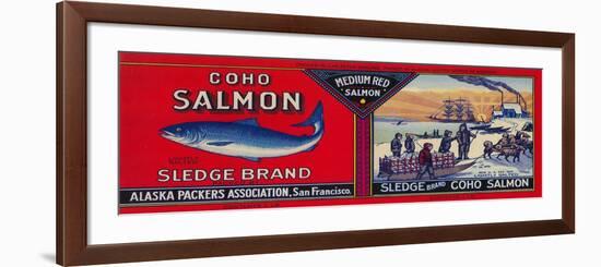 Sledge Salmon Can Label - San Francisco, CA-Lantern Press-Framed Premium Giclee Print