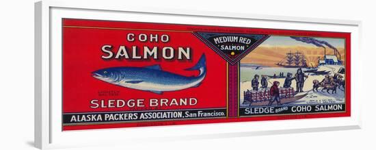 Sledge Salmon Can Label - San Francisco, CA-Lantern Press-Framed Premium Giclee Print