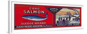 Sledge Salmon Can Label - San Francisco, CA-Lantern Press-Framed Premium Giclee Print