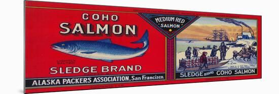 Sledge Salmon Can Label - San Francisco, CA-Lantern Press-Mounted Premium Giclee Print
