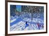 Sledging and Skiing Down the Trail, Morzine-Andrew Macara-Framed Giclee Print