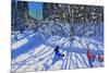 Sledging and Skiing Down the Trail, Morzine-Andrew Macara-Mounted Giclee Print
