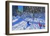 Sledging and Skiing Down the Trail, Morzine-Andrew Macara-Framed Giclee Print