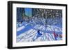 Sledging and Skiing Down the Trail, Morzine-Andrew Macara-Framed Giclee Print