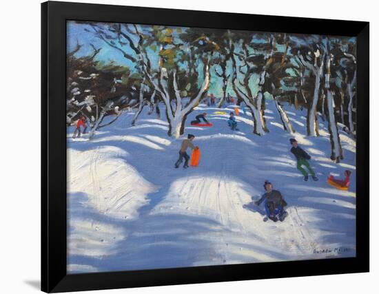 Sledging at Ladmanlow, 2012-Andrew Macara-Framed Giclee Print