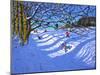 Sledging down the gully,Dam Lane,Ashbourne-Andrew Macara-Mounted Giclee Print