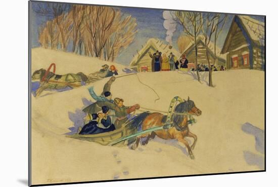 Sledging During Carnival, 1920-Camille Pissarro-Mounted Giclee Print