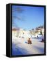 Sledging for Fun, Near Oslo, Norway, Scandinavia-David Lomax-Framed Stretched Canvas