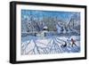 Sledging, Gambols Lane, Dovehead, High Peak, Derbyshire, 2021 (oil on canvas)-Andrew Macara-Framed Giclee Print