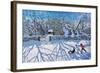 Sledging, Gambols Lane, Dovehead, High Peak, Derbyshire, 2021 (oil on canvas)-Andrew Macara-Framed Giclee Print