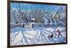 Sledging, Gambols Lane, Dovehead, High Peak, Derbyshire, 2021 (oil on canvas)-Andrew Macara-Framed Giclee Print