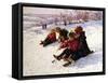Sledging II-Paul Gribble-Framed Stretched Canvas