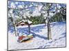 Sledging in the Orchard, Morzine-Andrew Macara-Mounted Giclee Print