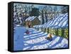 Sledging Upper Hulme Leek  2020 (oil on canvas)-Andrew Macara-Framed Stretched Canvas