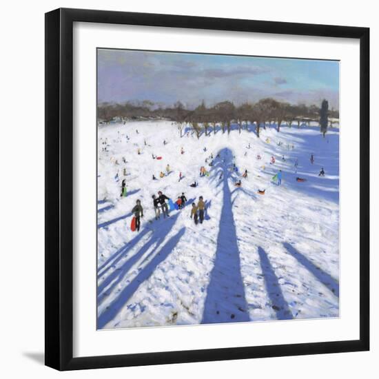 Sledging,Wollaton Park ,2017,(oil on canvas)-Andrew Macara-Framed Giclee Print