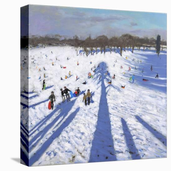 Sledging,Wollaton Park ,2017,(oil on canvas)-Andrew Macara-Stretched Canvas