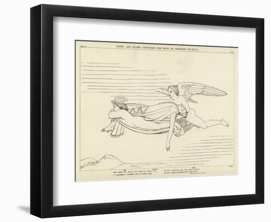 Sleep and Death Conveying the Body of Sarpedon to Lycia-John Flaxman-Framed Premium Giclee Print