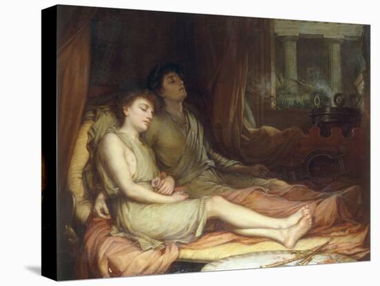 Sleep and his Half-Brother Death-John William Waterhouse-Stretched Canvas