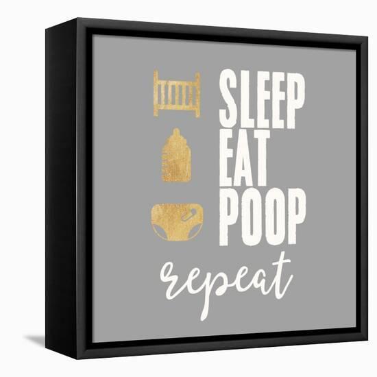 Sleep, Eat, Poop-Evangeline Taylor-Framed Stretched Canvas