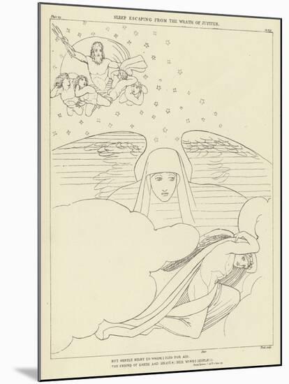 Sleep Escaping from the Wrath of Jupiter-John Flaxman-Mounted Giclee Print