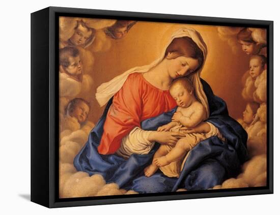 Sleep of the Infant Jesus-Giovanni Battista Salvi da Sassoferrato-Framed Stretched Canvas