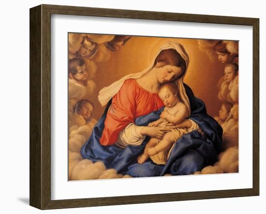 Sleep of the Infant Jesus-Giovanni Battista Salvi da Sassoferrato-Framed Art Print