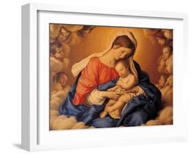 Sleep of the Infant Jesus-Giovanni Battista Salvi da Sassoferrato-Framed Art Print