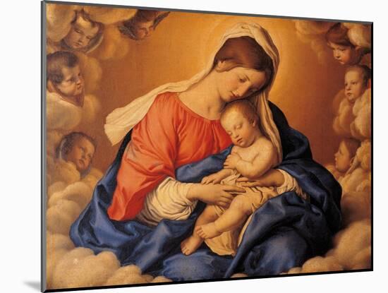 Sleep of the Infant Jesus-Giovanni Battista Salvi da Sassoferrato-Mounted Art Print