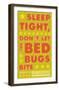 Sleep Tight, Don't Let The Bedbugs Bite (green & orange)-John Golden-Framed Art Print