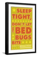 Sleep Tight, Don't Let The Bedbugs Bite (green & orange)-John Golden-Framed Art Print