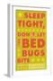 Sleep Tight, Don't Let The Bedbugs Bite (green & orange)-John Golden-Framed Art Print