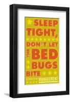Sleep Tight, Don't Let The Bedbugs Bite (green & orange)-John Golden-Framed Art Print