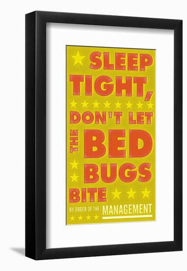 Sleep Tight, Don't Let The Bedbugs Bite (green & orange)-John Golden-Framed Art Print