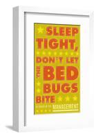 Sleep Tight, Don't Let The Bedbugs Bite (green & orange)-John Golden-Framed Art Print