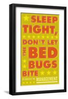 Sleep Tight, Don't Let The Bedbugs Bite (green & orange)-John Golden-Framed Art Print