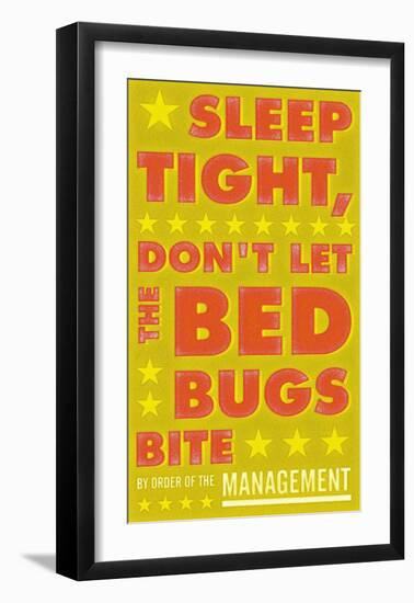 Sleep Tight, Don't Let The Bedbugs Bite (green & orange)-John Golden-Framed Art Print