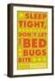 Sleep Tight, Don't Let The Bedbugs Bite (green & orange)-John Golden-Framed Art Print