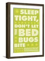 Sleep Tight, Don't Let the Bedbugs Bite (green & white)-John W Golden-Framed Giclee Print