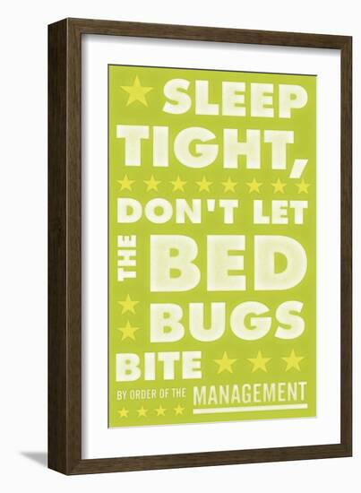 Sleep Tight, Don't Let the Bedbugs Bite (green & white)-John W Golden-Framed Giclee Print