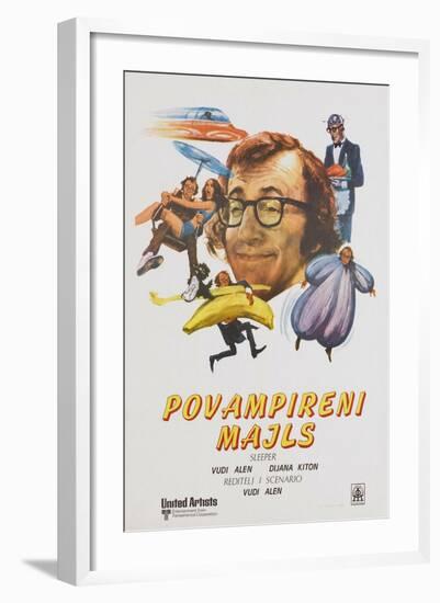 Sleeper, (aka Povampireni Majls), Yugoslavian poster, Woody Allen, 1973-null-Framed Art Print