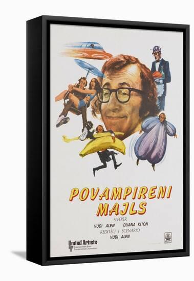 Sleeper, (aka Povampireni Majls), Yugoslavian poster, Woody Allen, 1973-null-Framed Stretched Canvas