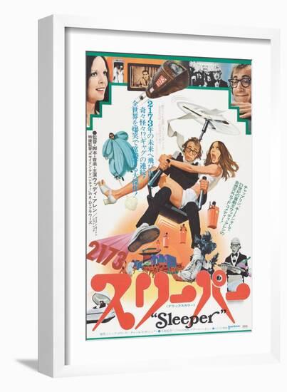 Sleeper, Japanese poster, Diane Keaton, Woody Allen, 1973-null-Framed Art Print