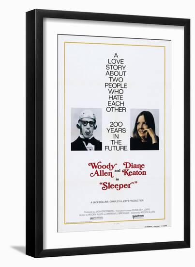 Sleeper, US poster, Woody Allen, Diane Keaton, 1973-null-Framed Art Print