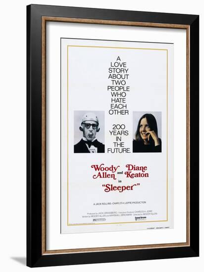 Sleeper, US poster, Woody Allen, Diane Keaton, 1973-null-Framed Art Print