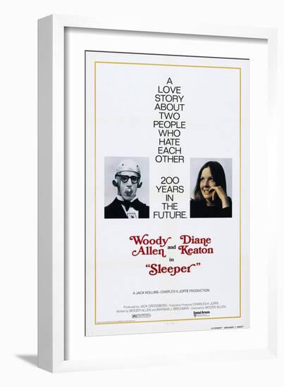 Sleeper, US poster, Woody Allen, Diane Keaton, 1973-null-Framed Art Print