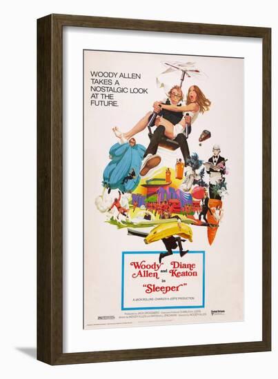 Sleeper, Woody Allen, Diane Keaton, 1973-null-Framed Art Print