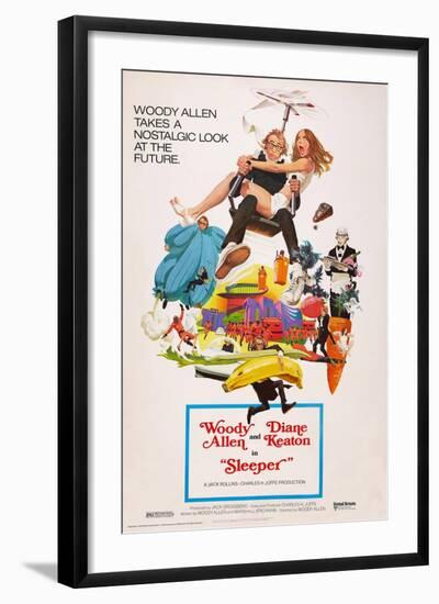 Sleeper, Woody Allen, Diane Keaton, 1973-null-Framed Art Print