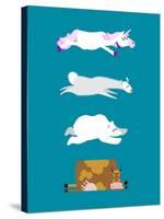 Sleeping Animals Set 3. Unicorn and Polar Bear. Cow and Llama. Wild Animal Sleeps. Sleepy Beast-popaukropa-Stretched Canvas