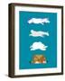 Sleeping Animals Set 3. Unicorn and Polar Bear. Cow and Llama. Wild Animal Sleeps. Sleepy Beast-popaukropa-Framed Art Print